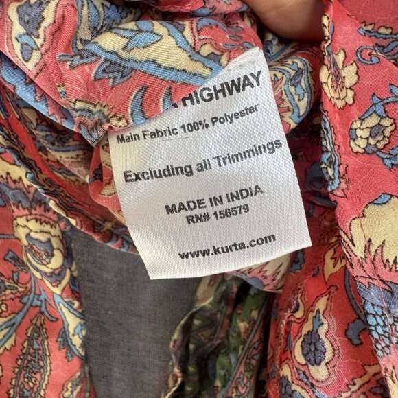 Karma Highway~Gypsy Fever Cropped Blouse Bell Sleeve Floral Paisley~One Size - Picture 7 of 7